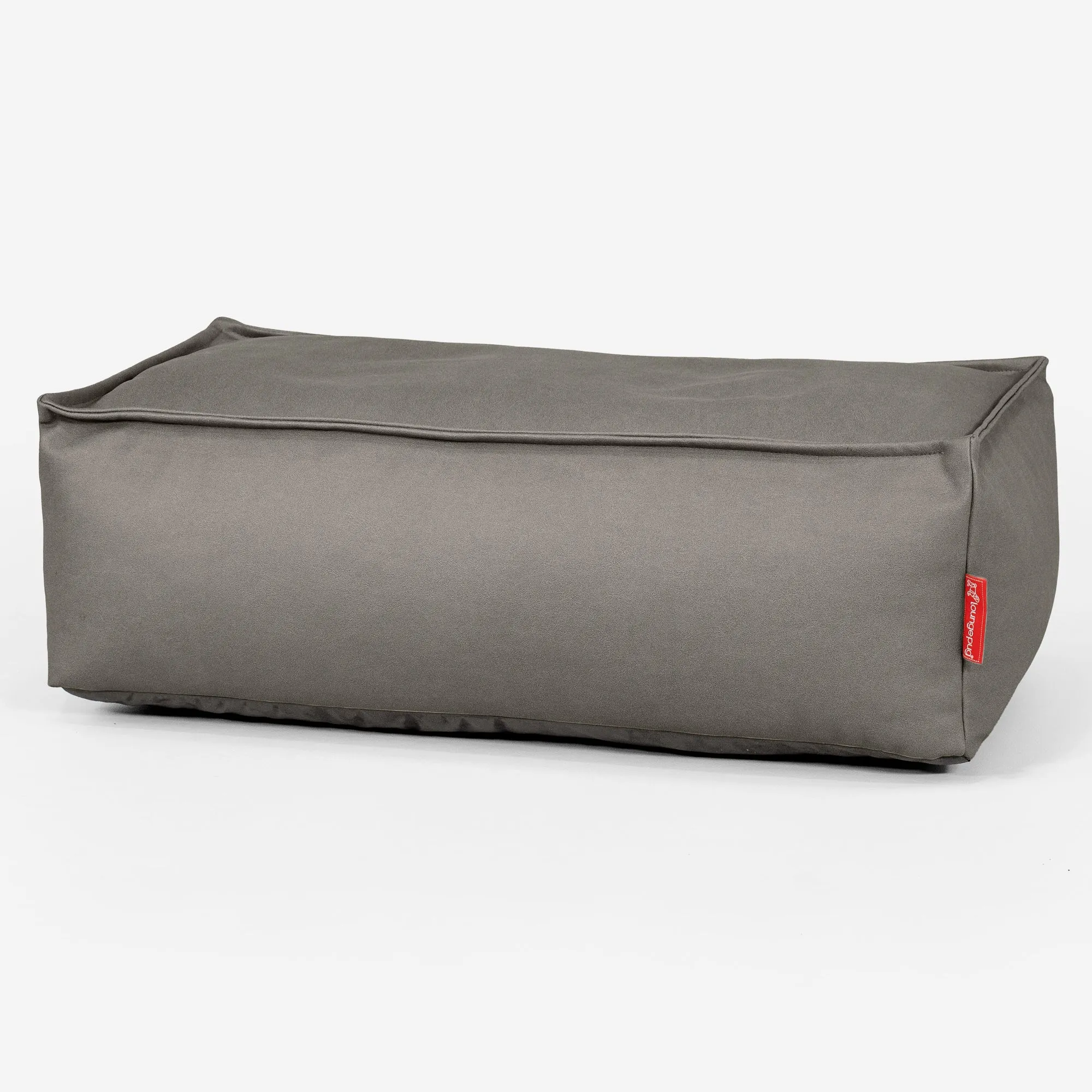 Large Footstool - Vegan Leather Grey