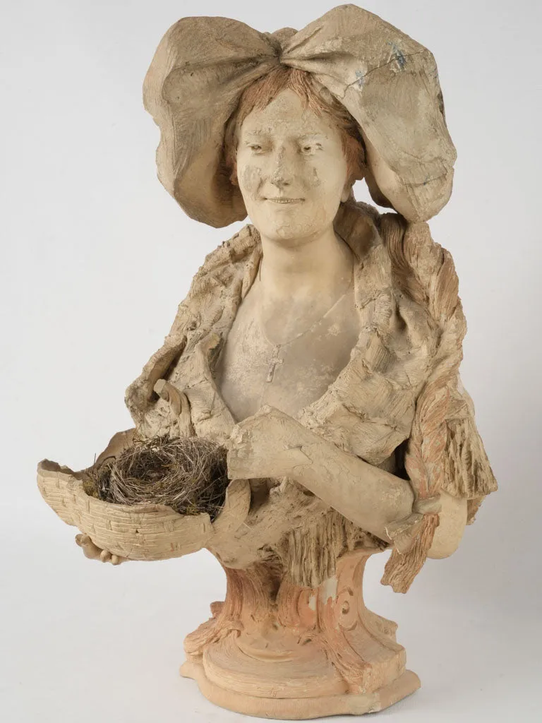 Late-19th Terracotta Bust of an Alsatian Woman by Goldscheider - 25¼"