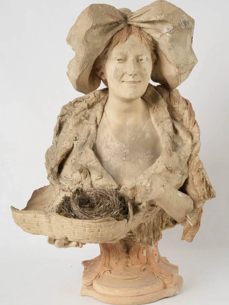 Late-19th Terracotta Bust of an Alsatian Woman by Goldscheider - 25¼"