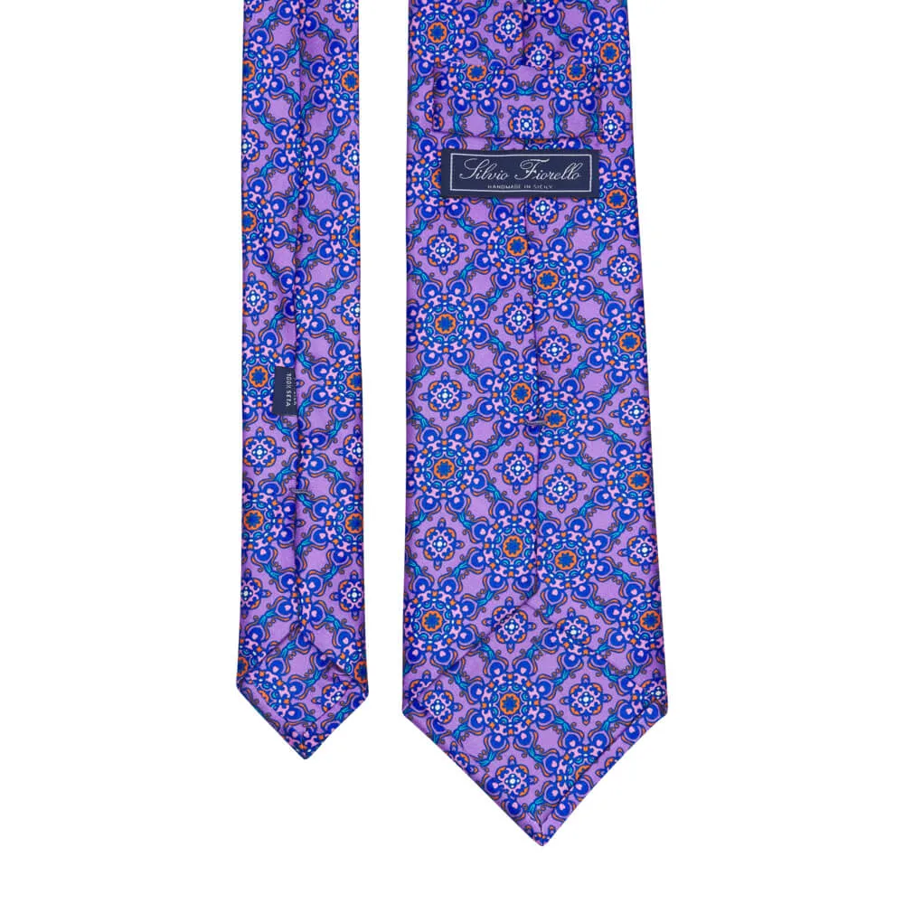 Leonardo Art Purple Duchesse Silk Tie