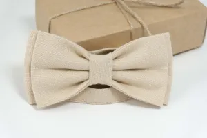 Light sand bow tie and pocket square | Light sand bow tie