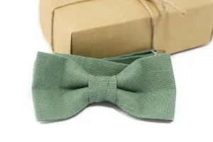 Linen bow tie - Sage green woven linen - Notch SOLID Sage green