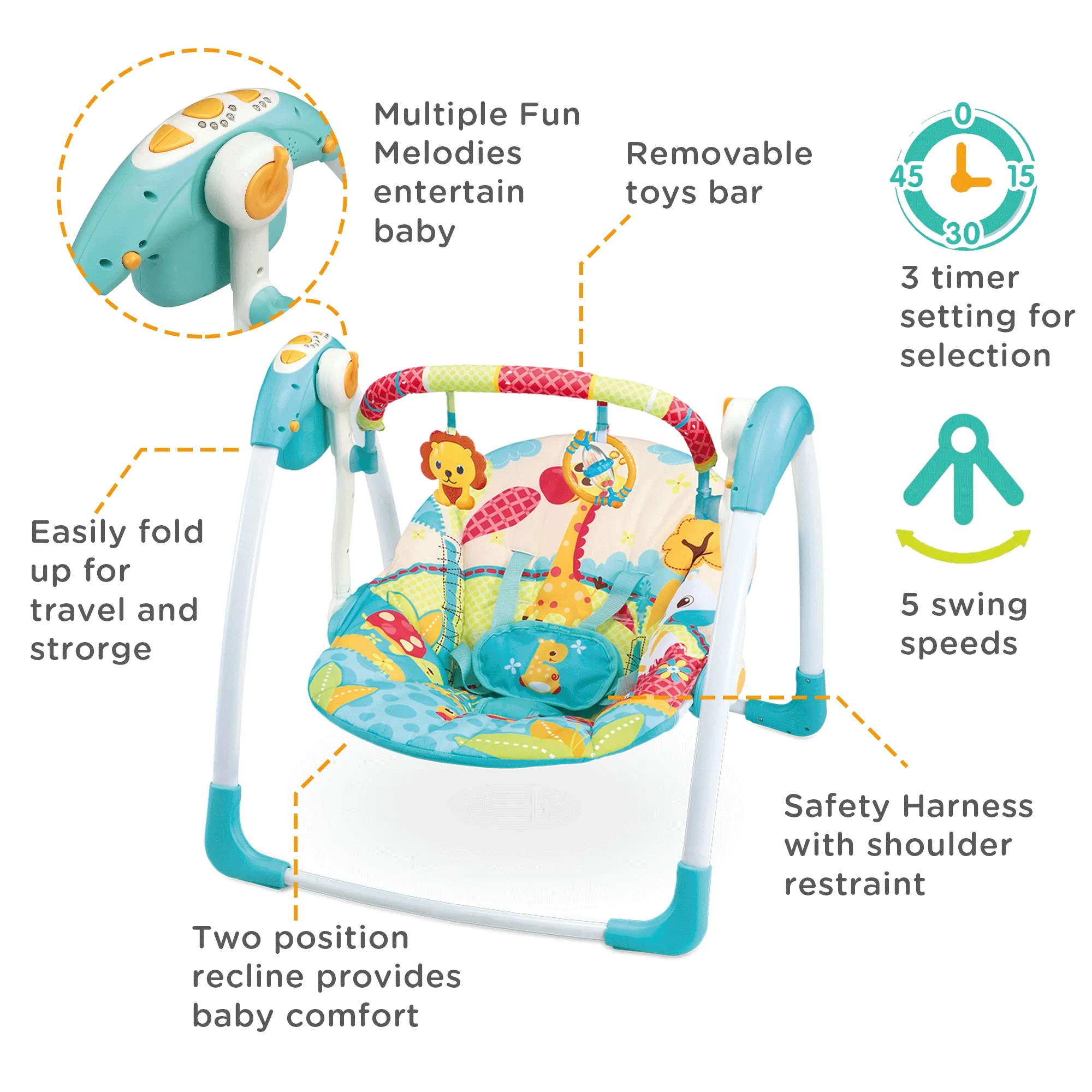 Mastela Portable Swing - 3months to 24months