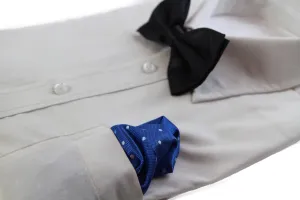 Mens Blue Small Polka Dot Silk Pocket Square