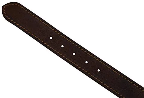 Men's Light Brown Full Grain Genuine Leather Classic Dress Belt with Removable Buckle