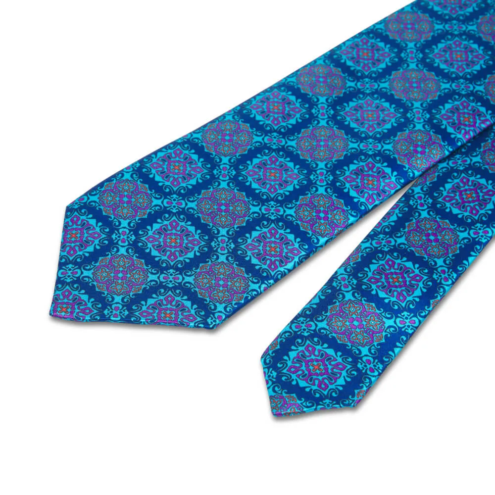 Michelangelo Masterpiece Blue Duchesse Silk Tie