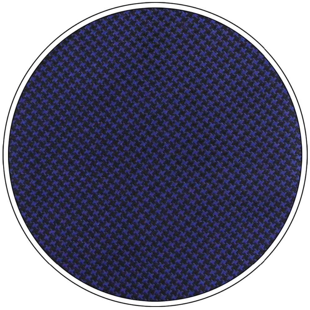 Navy Check Pattern Necktie & Handkerchief