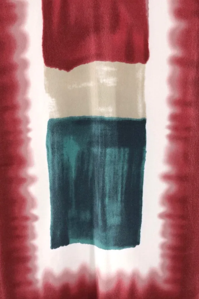 Pashmina Scarf / Dark Red & Green Ombre