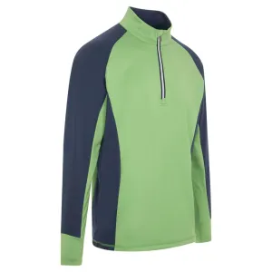 ProQuip Pro-Tech Comfort Stretch 1/4 Zip Midlayer Pullover Top - Green Navy