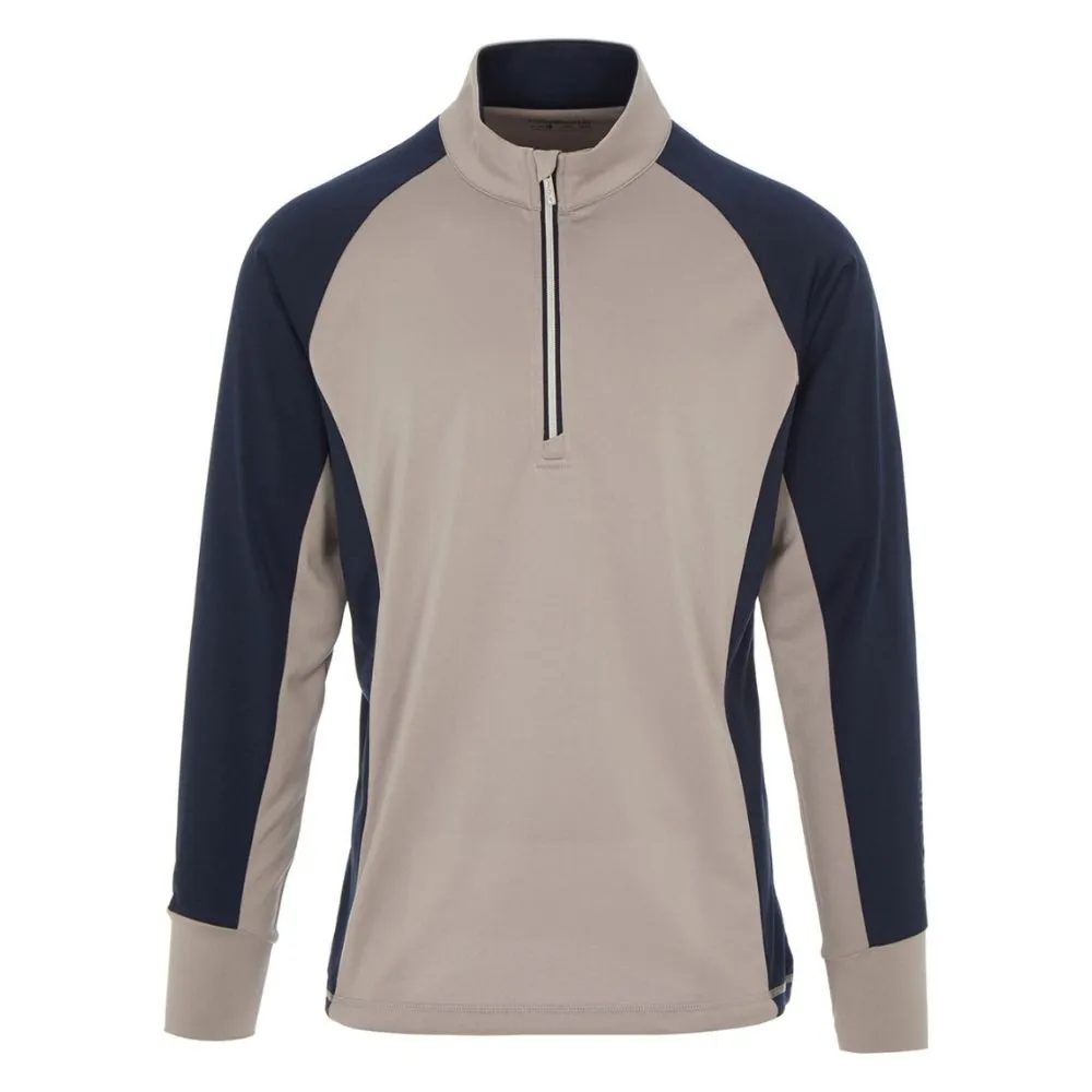 ProQuip Pro-Tech Comfort Stretch 1/4 Zip Midlayer Pullover Top - Grey / Navy