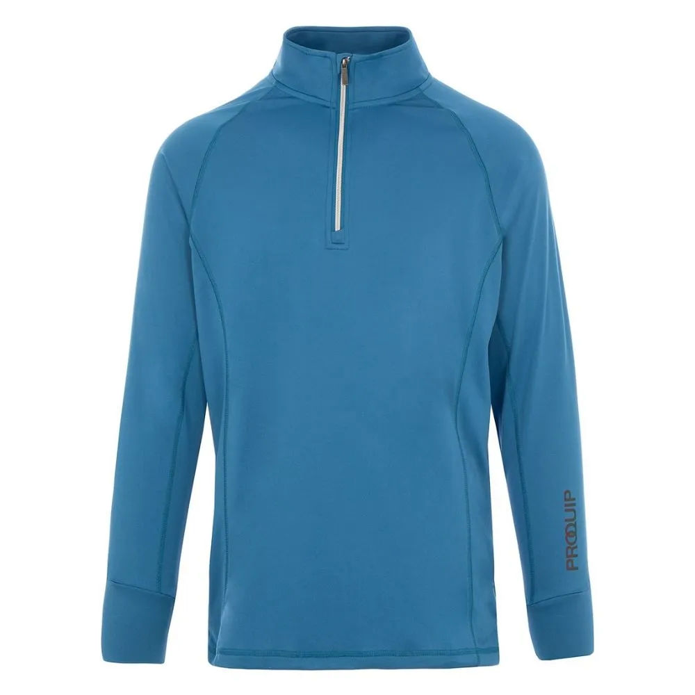 ProQuip Pro-Tech Comfort Stretch 1/4 Zip Midlayer Pullover Top - Vallarta Blue