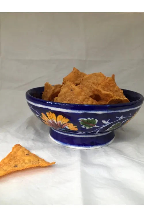 Ram Gopal Blue Pottery Handcrafted 'Bowls' Blue serving bowls