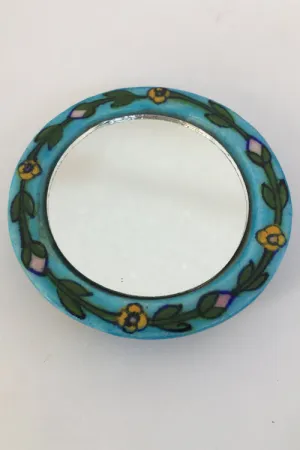 Ram Gopal Blue Pottery Handcrafted 'Pocket Mirror ' Blue Mirror-90