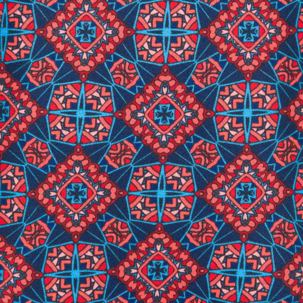 Red and Blue Medieval Art Duchesse Silk Tie