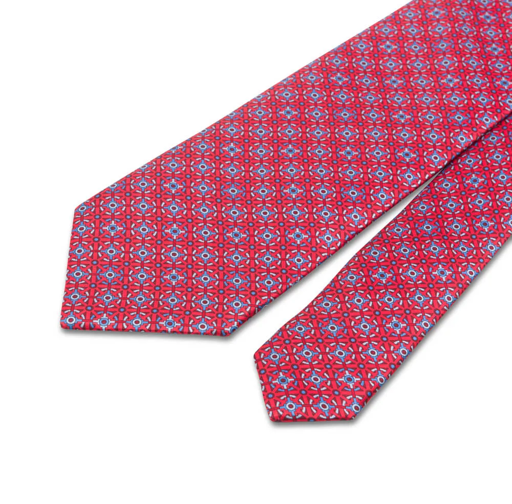 Red Knight Shield Duchesse Silk Tie