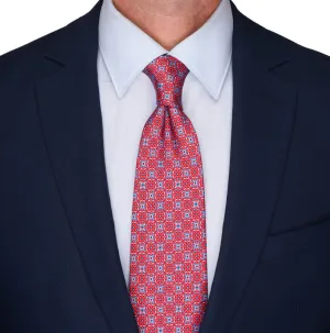 Red Knight Shield Duchesse Silk Tie