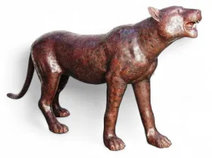 Roaring Cheetah Statue