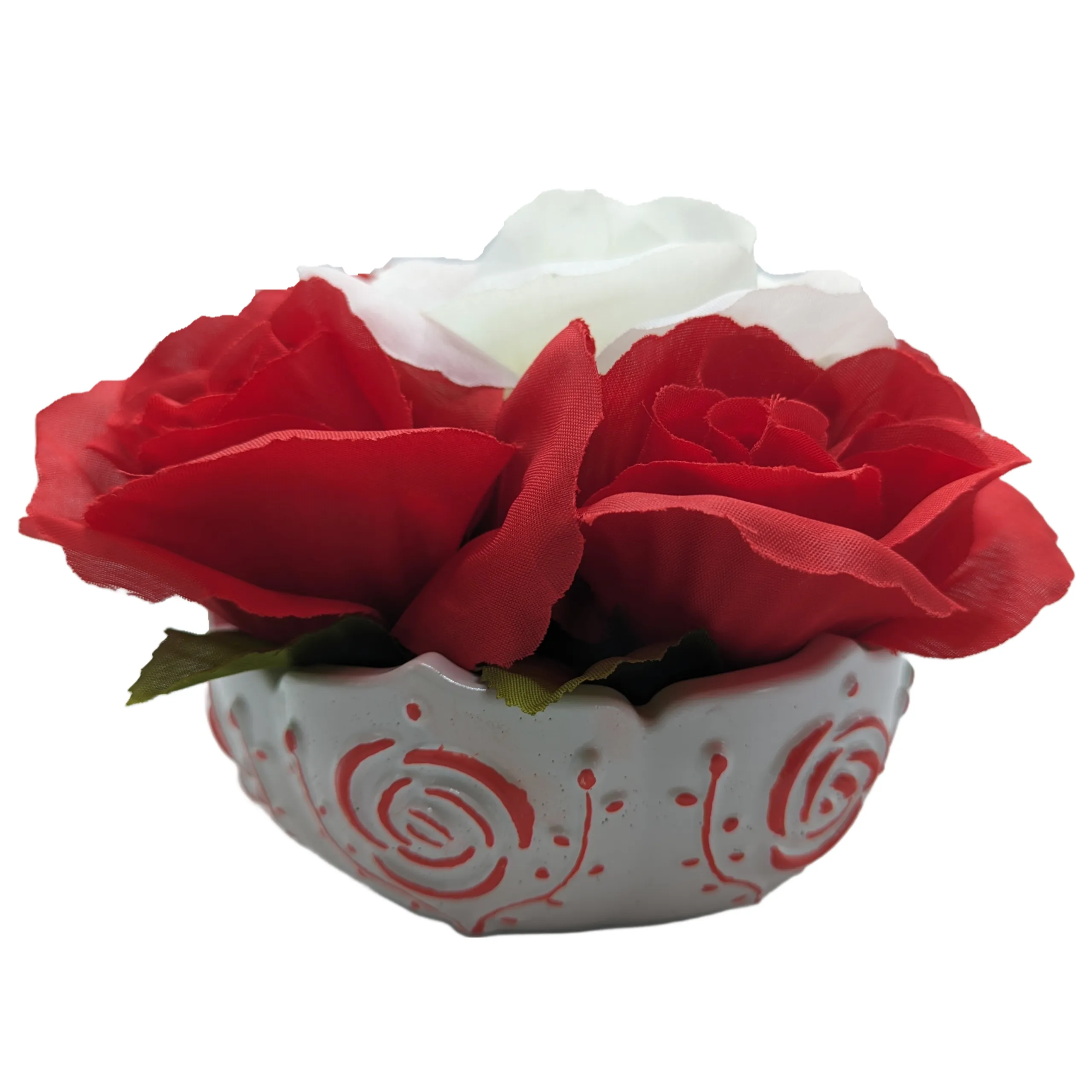 Rose Bowl - Handmade Craft Ceramics Bowl & Rose Bouquet