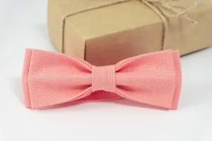 Rose color linen bow ties |  wedding bow ties