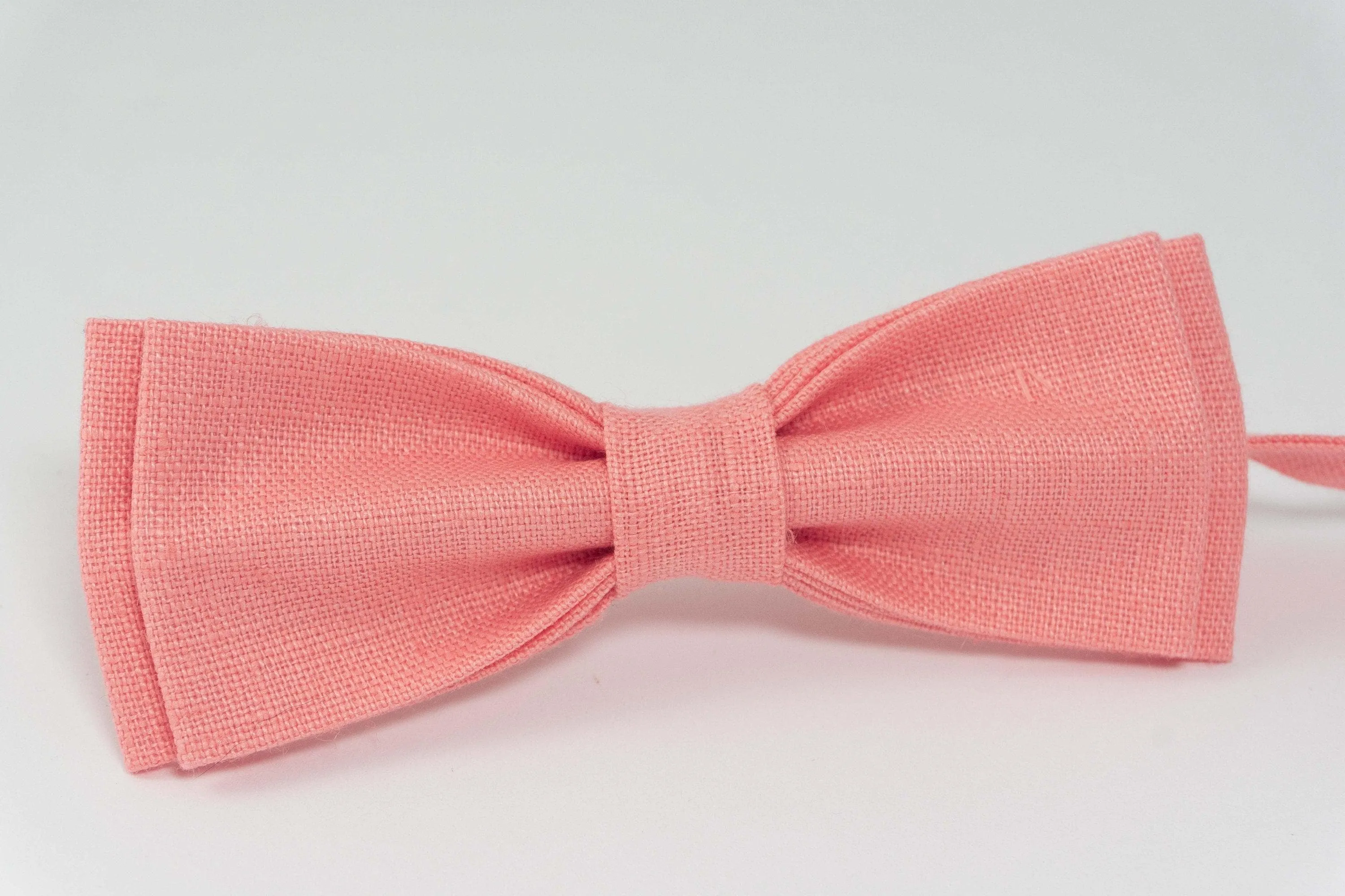 Rose color linen bow ties |  wedding bow ties