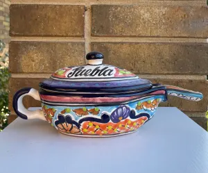 Salsero with lid talavera pottery