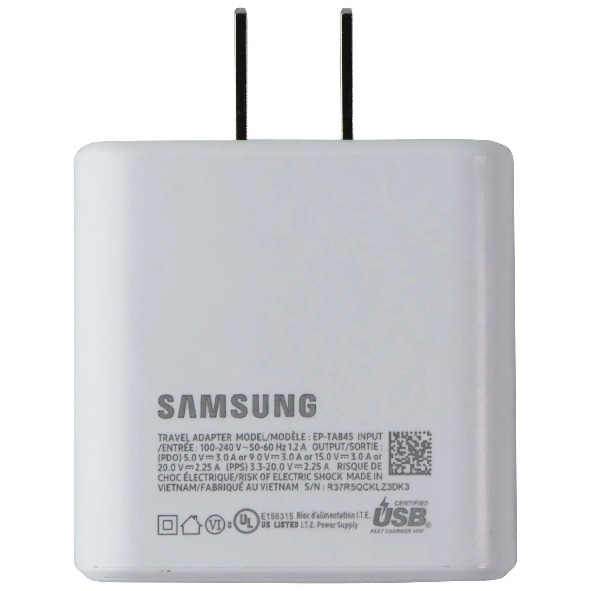 Samsung (USB-C) 5V/3A Super Fast Wall Charger Travel Adapter (EP-TA845) - White