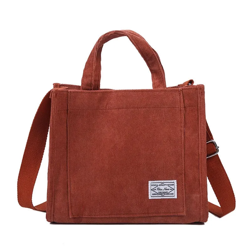 Small Square Corduroy Single Shoulder Messenger Bag For Women