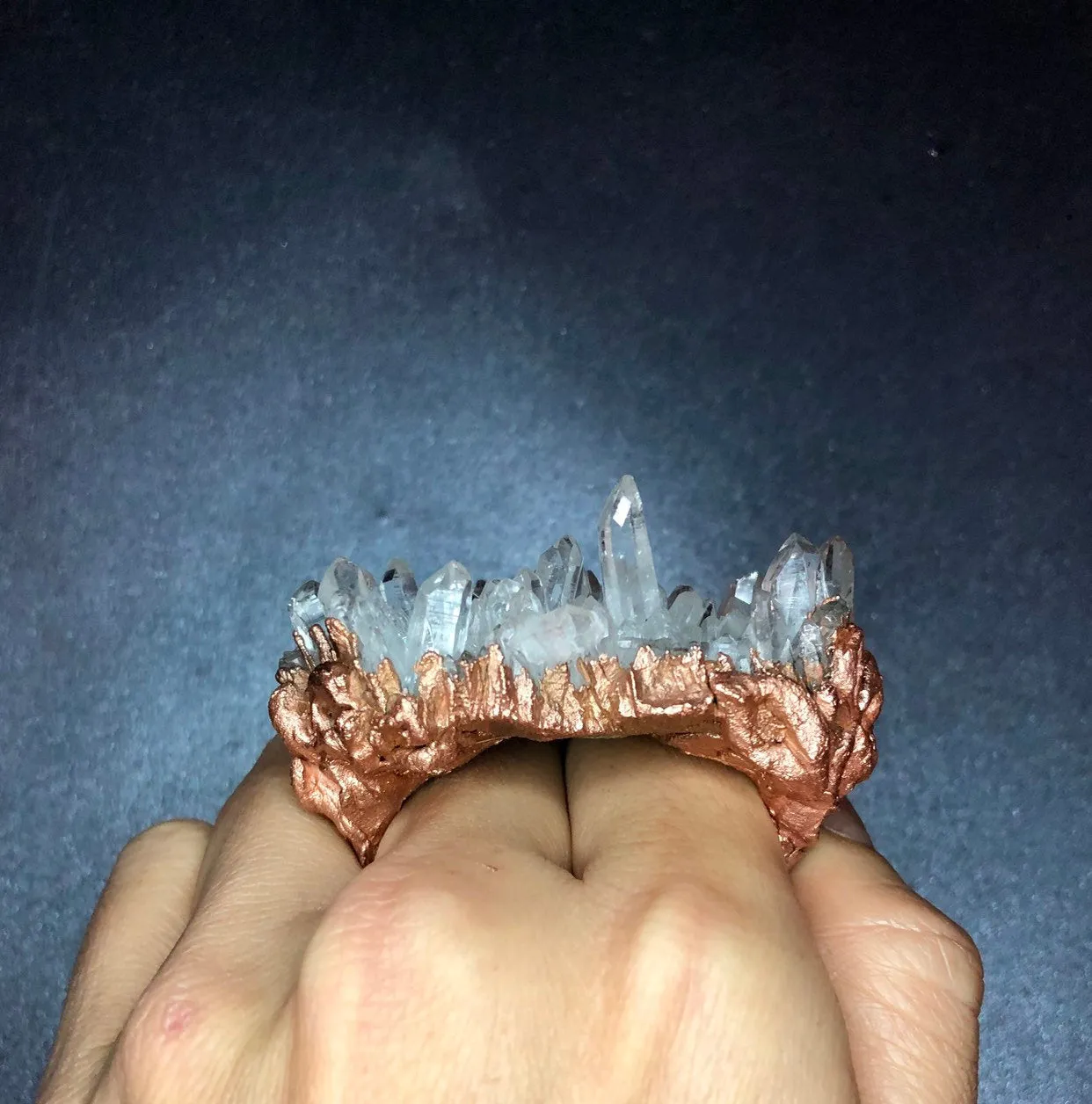 Statement QUARTZ 2-finger ring