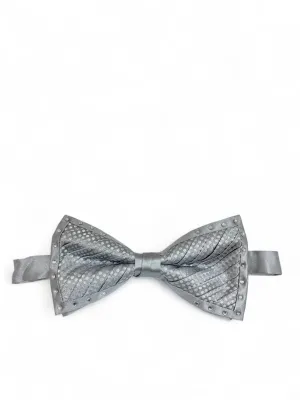 Steven Land Silver Rhinestone Bow Tie Set