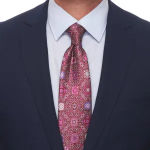 The Cathedral of Florence Magenta Duchesse Silk Tie