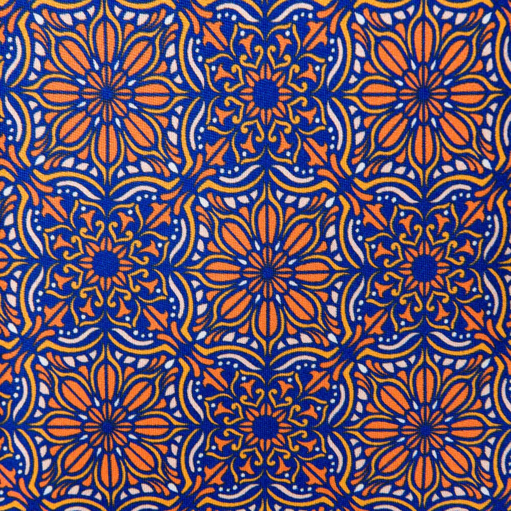 The Duomo Orange and Blue Duchesse Silk Tie