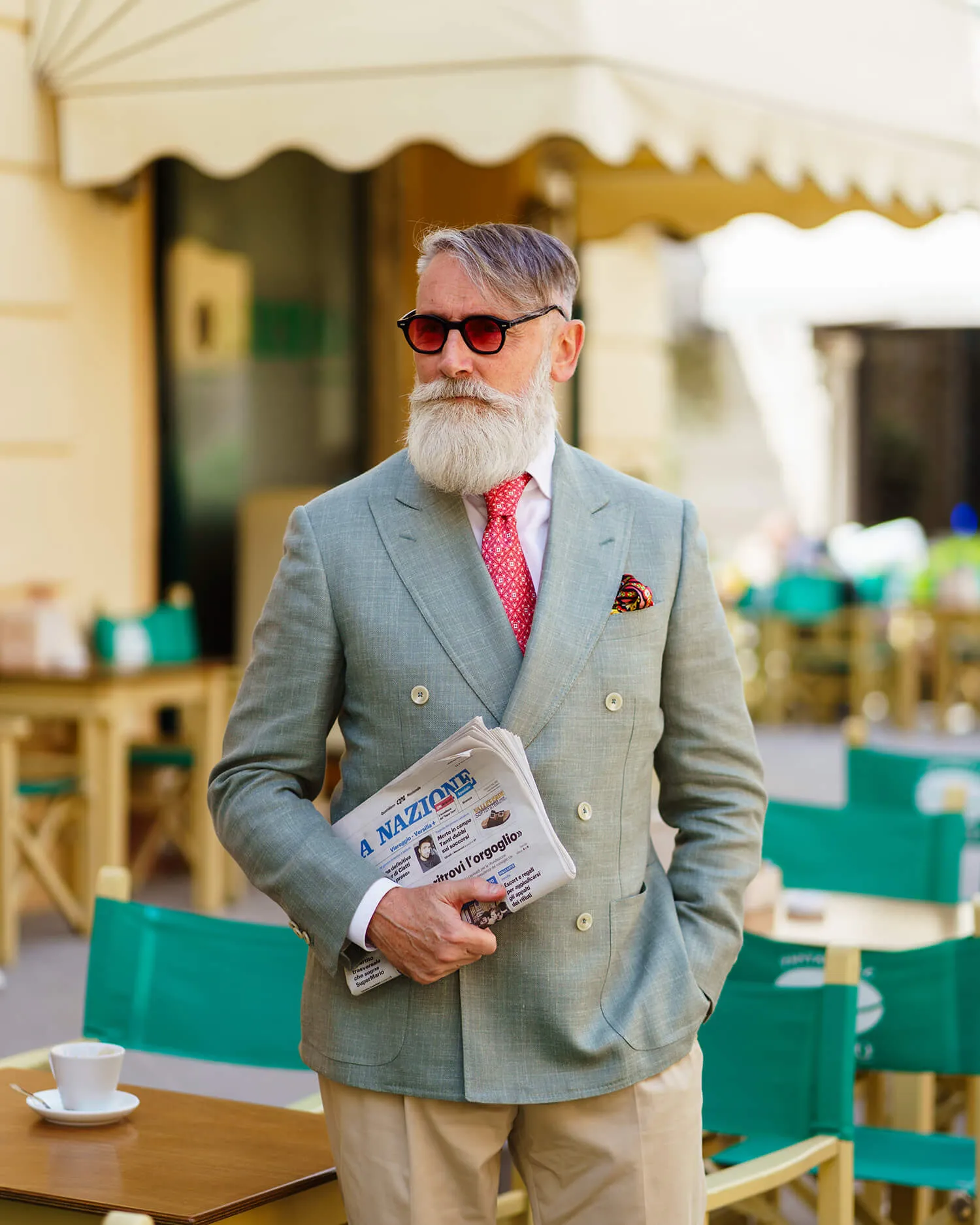 The Theatre of Taormina Coral Duchesse Silk Tie