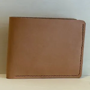 Veg Tan Bi Fold Handstitched Leather Wallet